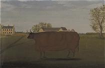 Painting of a Prize Cow in a Field - John Bradley