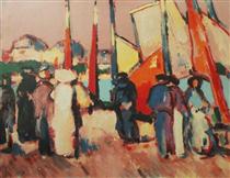 People and Sails at Royan - John Duncan Fergusson