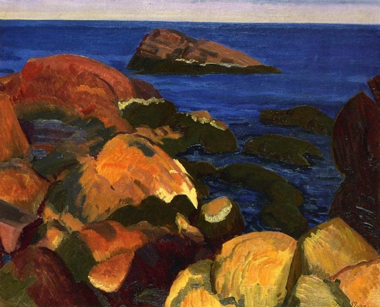 Rocks, Weeds and Sea, 1917 - Джон Френч Слоан