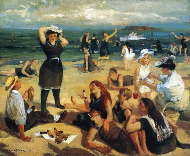 South Beach Bathers, 1907 - 1908 - Джон Френч Слоан