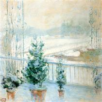 Balcony in Winter - John Henry Twachtman