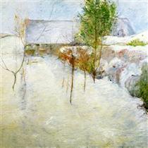 House in Snow - John Henry Twachtman