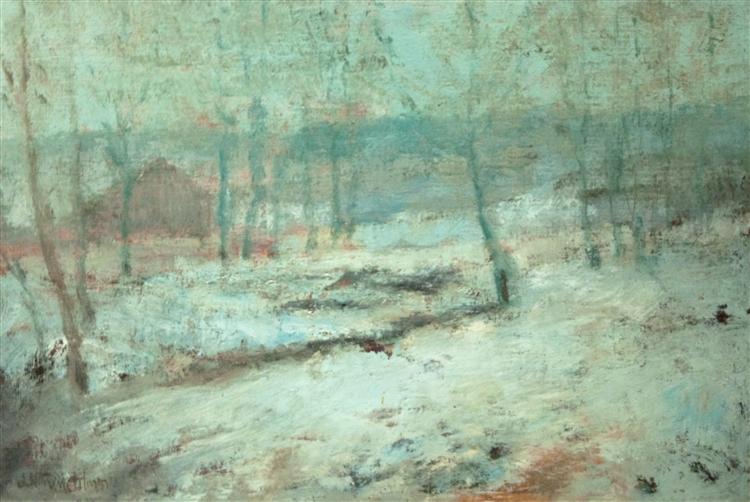 Snow Scene, c.1890 - Джон Генри Твахтман (Tуоктмен)