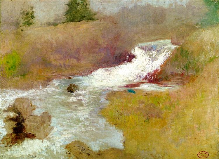 The Cascade in Spring, c.1890 - c.1899 - Джон Генрі Твахтман (Tуоктмен)