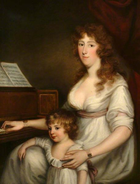 Portrait of a Lady with Her Child, 1798 - John Russell