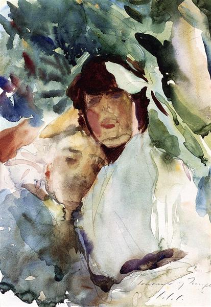 Ena Wertheimer with Antonio Mancini, 1904 - Джон Сингер Сарджент