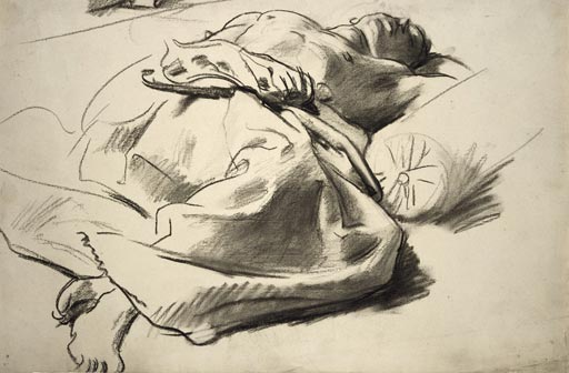 Recumbent draped figure - John Singer Sargent
