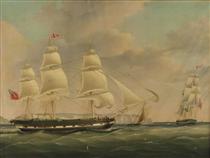 The Ship Isabella at Sea - Джон Уилсон Кармайкл