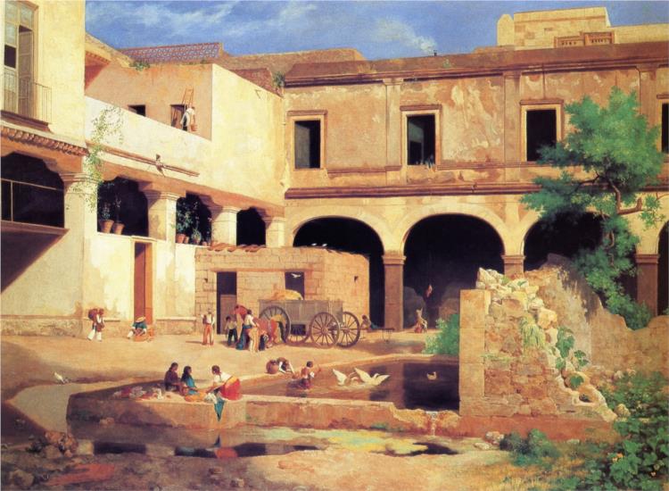 Patio del ex convento de San Augusín, 1861 - Хосе Мария Веласко