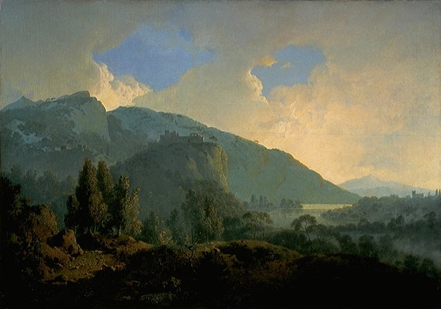An Italian Landscape with Mountains and a River, 1790 - Джозеф Райт