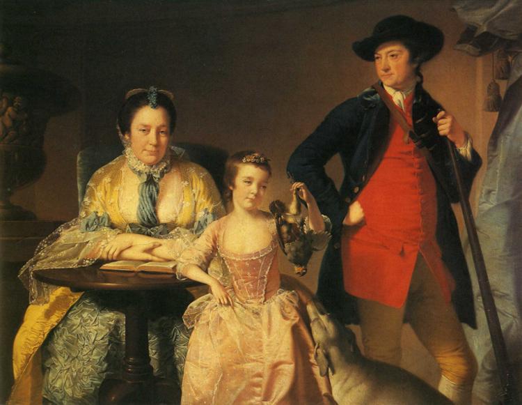 James and Mary Shuttleworth with One of Their Daughters, 1764 - Джозеф Райт