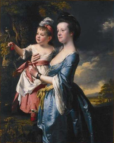 Portrait of Sarah Carver and her daughter Sarah, c.1769 - Джозеф Райт