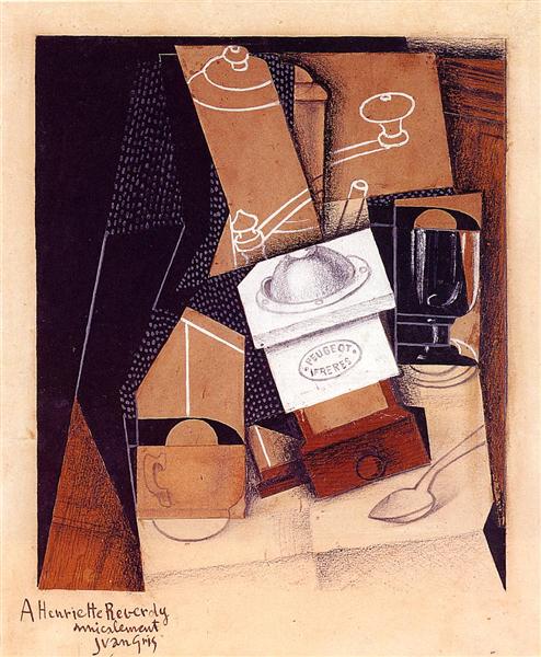 Coffee Grinder, Cup and Glass on a Table, 1915 - 1916 - Juan Gris