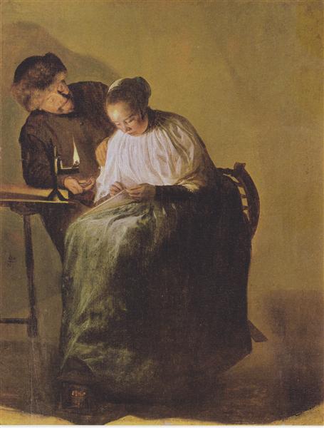 Чоловік пропонує молодій дівчині гроші, 1631 - Юдит Лейстер