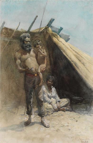 Aboriginal family group, 1886 - Julian Ashton