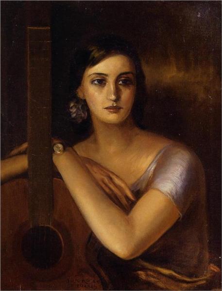 Woman with a Guitar - Хулио Ромеро де Торрес