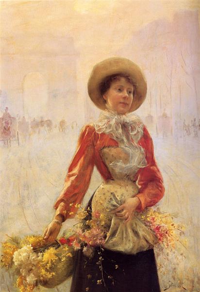 Flower Girl, 1890 - Julius Stewart