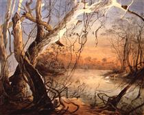 Confluence of the Fox River and the Wabash in Indiana - Karl Bodmer