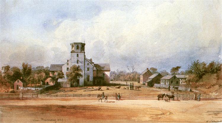 The church of New Harmony, 1832 - Карл Бодмер