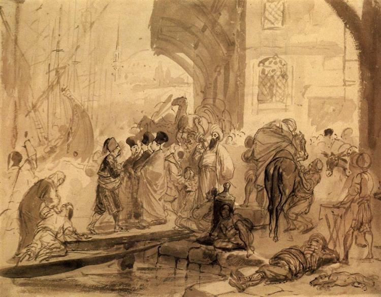 Гавань в Константинополе, 1835 - Карл Брюллов