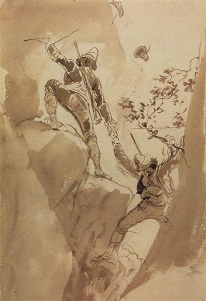 Mountain hunters, 1835 - Karl Brioullov