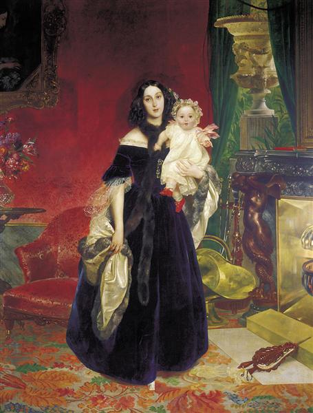 Portrait of M. A. Beck and Her Daughter M.I. Beck, 1840 - Karl