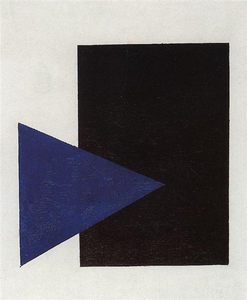 Супрематизм із блакитним трикутником та чорним квадратом, 1915 - Казимир Малевич