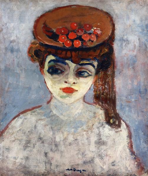 Woman with Cherries on Her Hat, 1905 - 基斯·梵·鄧肯