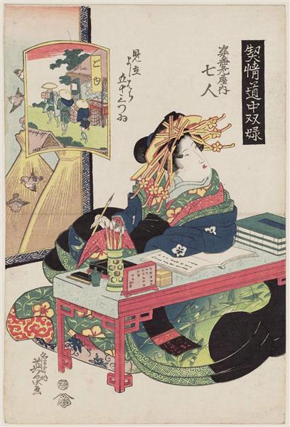 Goyu: Nanahito of the Sugata-Ebiya, 1823 - 溪齋英泉