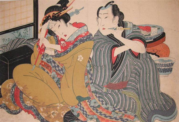 Pipe Smokers, 1835 - Keisai Eisen