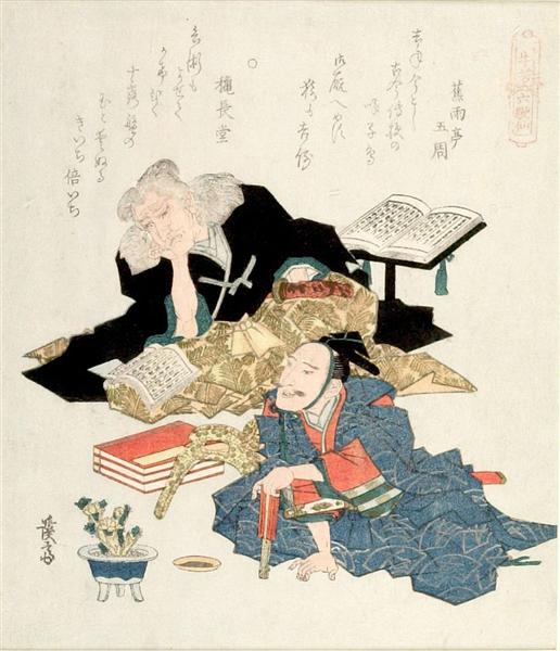 Two of the Six Immortal Poets - 溪齋英泉