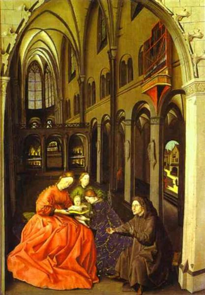 Madonna and Saints in a Church, c.1443 - Konrad Witz
