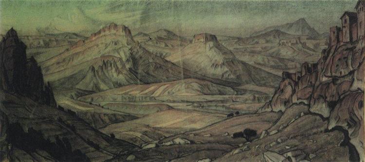 Sketch for a mural 'Crimea', 1921 - Konstantin Bogaevsky