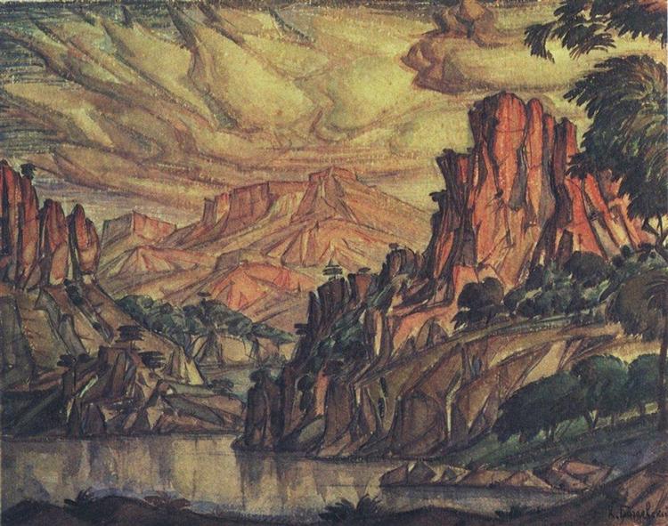 The Crimean landscape, c.1935 - Constantin Bogaïevski