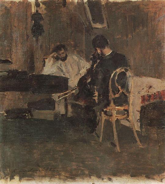 In a Room, 1886 - Konstantín Korovin