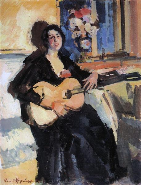 Дама с гитарой, 1911 - Константин Коровин