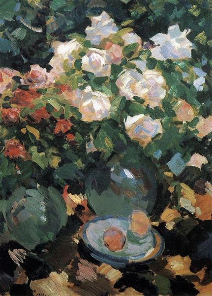 Розы в голубых кувшинах, 1917 - Константин Коровин