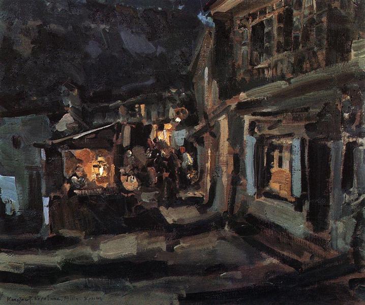 Tatar street in Yalta. Night., 1910 - Konstantin Alexejewitsch Korowin