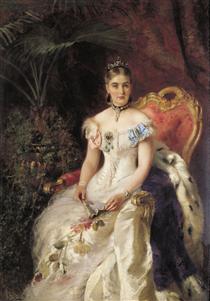 Portrait of Countess Maria Mikhailovna Volkonskaya - Konstantin Jegorowitsch Makowski