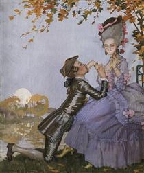 A Youth on His Knees in Front of a Lady - Constantin Somov