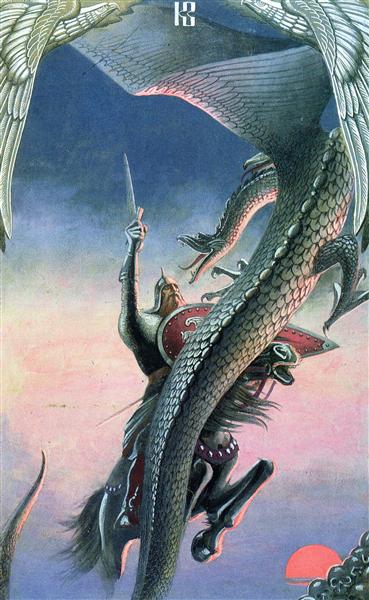 Dobrynya's battle with a dragon - Konstantín Vasíliev