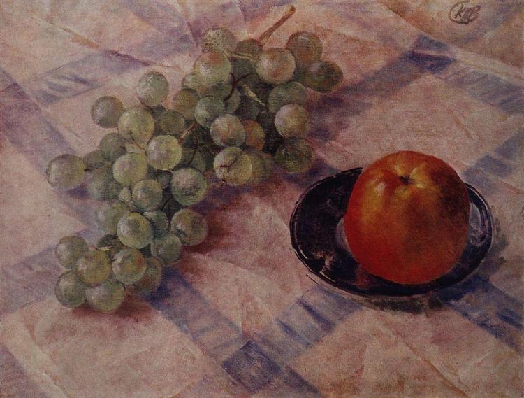 Grapes and apples, 1921 - Кузьма Петров-Водкін
