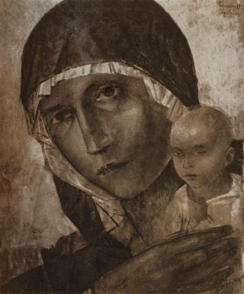Мадонна с младенцем, 1923 - Кузьма Петров-Водкин
