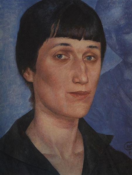 Portrait of Anna Akhmatova, 1922 - Kusma Sergejewitsch Petrow-Wodkin