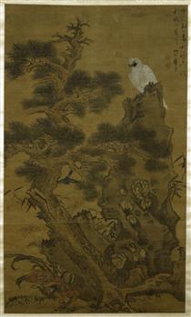 Pine Tree, White Hawk, and Rock - Lan Ying