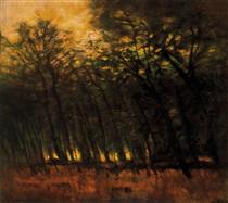 Fires in the Forest - Laszlo Mednyanszky