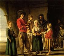 Peasants in the cave house - Brüder Le Nain