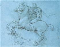 A study for an equestrian monument - Леонардо да Винчи