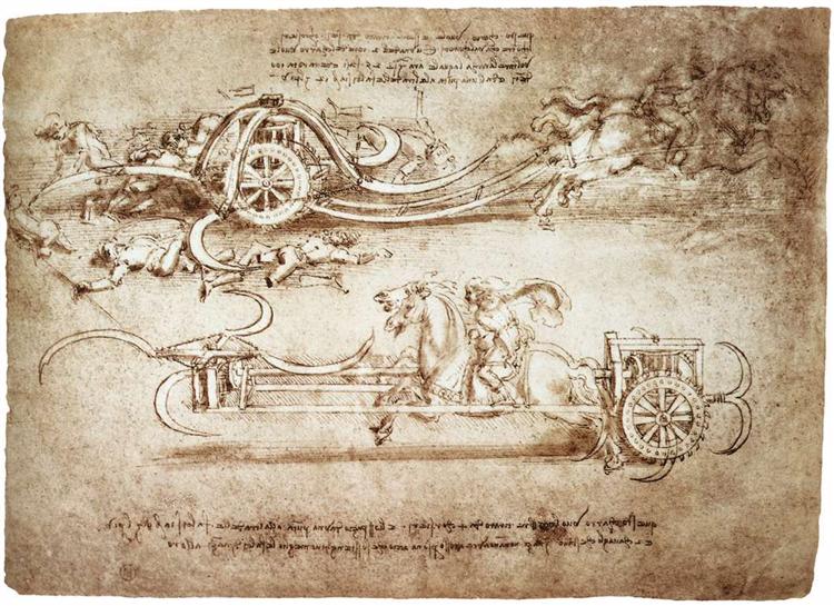 Scythed Chariot, c.1483 - Léonard de Vinci