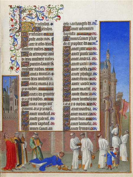 The Procession of Saint Gregory - Hermanos Limbourg